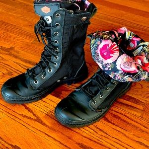 Palladium Floral Combat Boots